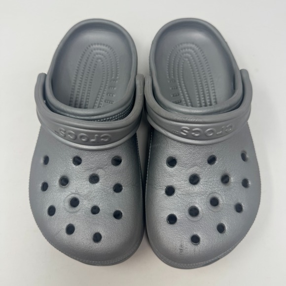 Crocs Clog Silver Sling Back Slip-On Shoes Sandals Classic Men's 6 Women's 8 - Picture 3 of 13